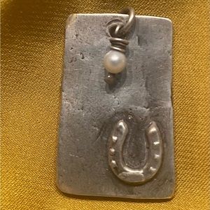 INK sterling silver charm with a tiny pearl